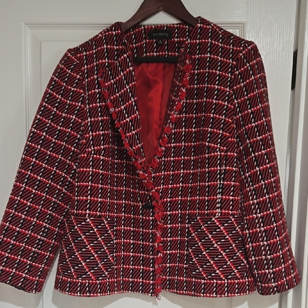 Talbots Women's Red Plaid Jacket